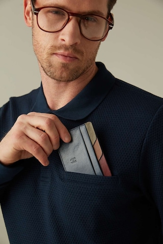 Elton Erkek Lacivert Plus Color Deri İnce Tasarım Çok Bölmeli Rfid Korumalı Kartlık Lacivert