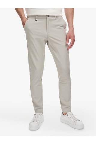 Cacharel Bej Slim Fit Pamuk Karışımlı Beli Lastikli Kanvas Pantolon