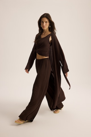 Mai Studios Co. Raina Kahve Kimono Basic Üçlü Takım Kahve
