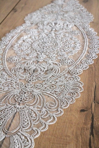 Dantel Kordon Örme Detay Masa Runner Fiskos Örtüsü 100x35 Cm 1007-dantel