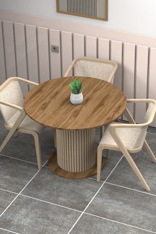 Antoryum Yemek Mutfak Salon Balkon Masası Ofis Doğal Ahşap