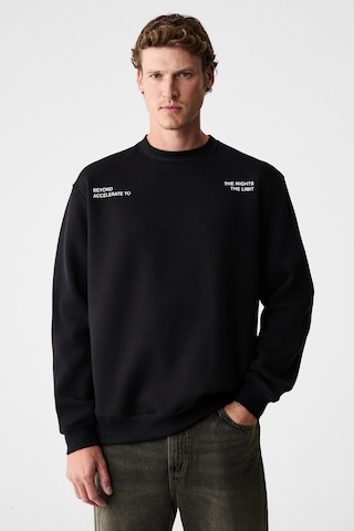 Grımelange Alarıc Erkek Yuvarlak Yaka Önü Baskılı Regular Fit Antrasit Sweatshirt Anrasit