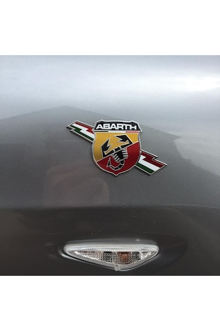 Fiat Abarth Logo 3d Abarth Şimşek Logolu Amblem Aliminyum Çıkartma Rozet