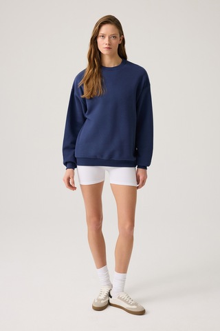 Los Ojos Lacivert Geniş Kalıp Bisiklet Yaka Sweatshirt Crew Neck Lacivert Lacivert
