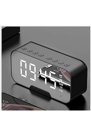 Aubyhe Siyah Dijital Alarm Saat: Bluetooth Hoparlör, Fm Radyo, Usb/sd Kart Desteği Ve Şarj Edilebilir Li-poly Pil İle Ev İçin Konfor Ve Fonksiyon