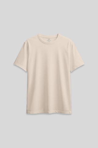 Bej O Yaka Standart Fit Basic Kadın T-shirt - 97311 Bej