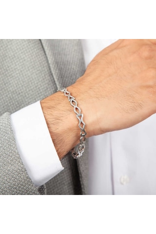 Premium Seri Gümüş Oksitli Hediye Erkek Bileklik