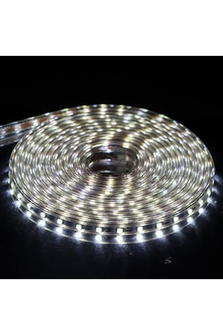 Triline 220V Fişli Silikonlu Beyaz Şerit Led 3 Çipli Smd 5050