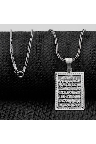925 Ayar Gümüş Ayetel Kursi Erkek Kolye 554141379