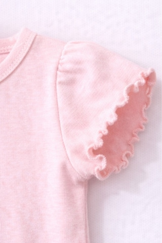 For My Baby Fitilli Kumaş 2 Li Kız Bebek Takım Şortlu Yazlık Pembe5