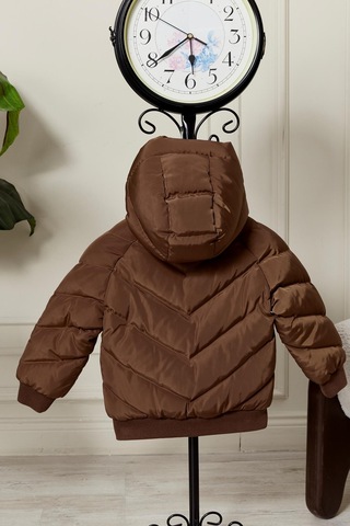 Benitto Kids Erkek Bebek Kapüşonlu Kışlık Mont 51332 Kahve
