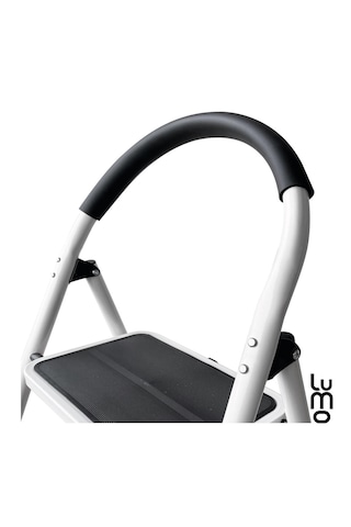 Asil Metal 6 Basamaklı Katlanır Merdiven Geniş Kaymaz Yüzeyli Basamaklı Ev Tipi 150 Kg Taşıma Kapasite Beyaz 1 Adet