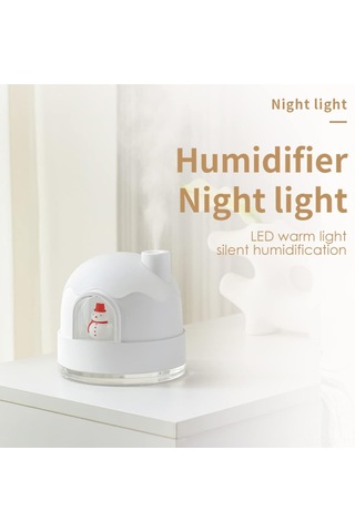 Geeroyoo 350ml Usb Mikro Nemlendirici Ve Gece Lambası - Sessiz Çalışma, Sürekli/aralıklı Buhar Modu, Ev/ofis Kullanıma Uygun Beyaz/pembe
