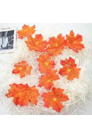 Kangvka 6m 40 Led Akçaağaç Yapraklı Led Işık Zinciri, Ip65 Su Geçirmez, 3xaa Pil İle Çalışır Pil Dahil Değil , Ev Ve Bahçe Dekorasyonu İçin Diğer