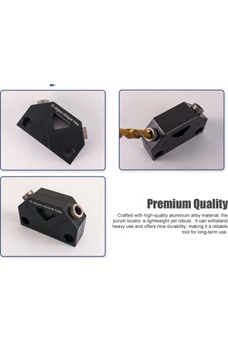 Teltree Ahşapçılık Delik Konumlandırıcı, 45 Derece Açı Tasarımı, Doğru Konumlandırma, 2 Adet 9.5mm Matkap Ucu, Alüminyum Alaşımlı, Ev Gereci Gümüş