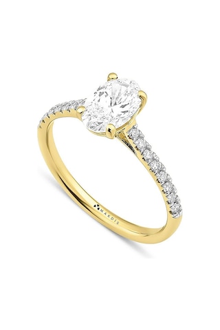 1.25 Karat Oval Tektaş Pırlanta Yüzük Beyaz Altın