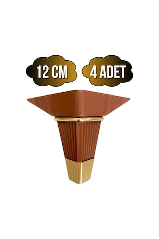 İrem Kahverengi Altın 12cm Plastik Ayak Mobilya Masa Ve Dolap Ayağı Kahverengi Altın 12cm 4 Adet Kahverengi