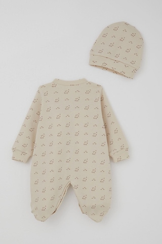 Breeze Erkek Bebek Patikli Tulum Desenli 0-6 Ay, Bej Bej