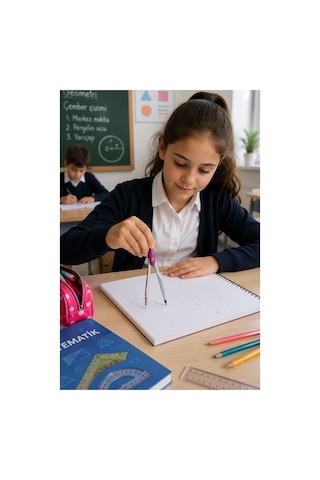 Yeşil Metal Pergel 1 Adet Maped 119450 Pergel Seti Teknik Çizim Matematik Geometri Pergel Yedek Uçlu