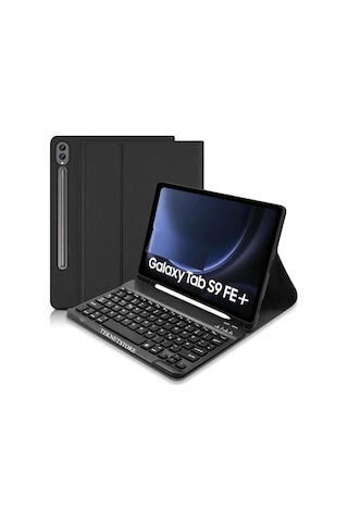 Samsung Galaxy Uyumlu Tab S9 Fe Plus 12.4" Q Türkçe Klavyeli Kılıf Kalem Bölmeli Bluetooth Özellikli Stand Klavyeli Kılıf
