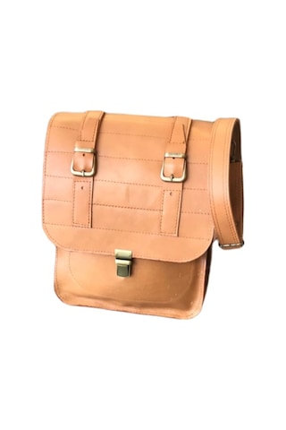 Gerçek Deri Omuz Askılı Taba Unisex Çanta Taba