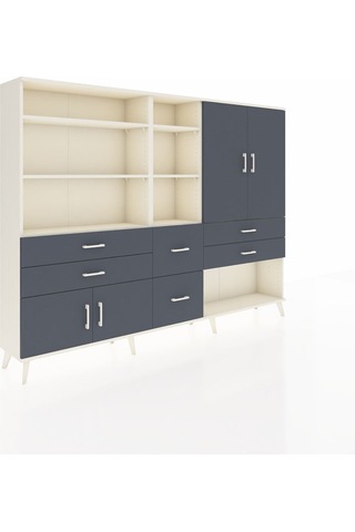 Arges Dolap 10 Raflı 6 Çekmeceli 4 Kapaklı 220x30x163 Aytaşı-antr Aytaşı-antrasit