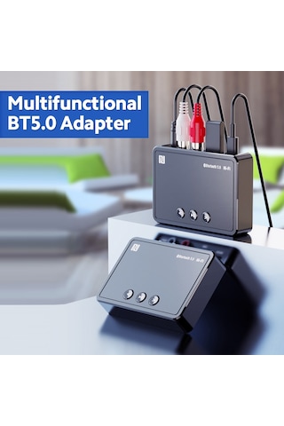 Xindoker Bluetooth 5.0 Ses Alıcısı, 15m Uzaklıkta Aktarım, Nfc Desteği, Usb/rca/aux Arayüzleriyle Çok Fonksiyonlu Adaptör