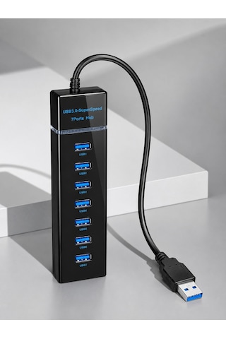 7 Girişli Usb 3.0 Hub 5gbps Led Göstergeli Usb Çoğaltıcı