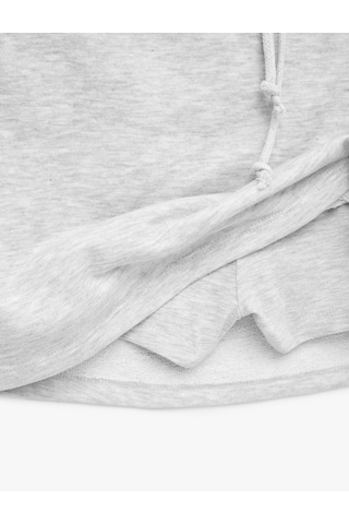 Koton Beli Bağcıklı Slim Fit Nakışlı Mini Spor Şort Etek Gri Melanj 6sak40430nk