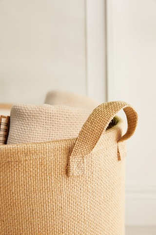 Ocean Home Textile Çizgili Jüt Sepet 30 x 31 cm