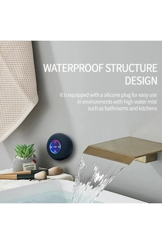 Zyzqstore Taşınabilir Kablosuz Bluetooth Hoparlör, Led Ipx4 Su Geçirmez, Gri Renkli, Küçük Boyutlu, Müzik Sevenler İçin