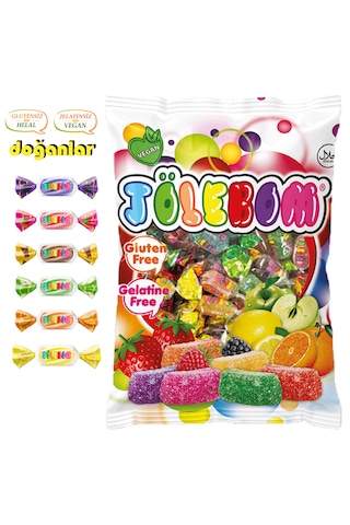Jöle Şeker Jolebom Karışık 1 Kg. Jelatinsiz -gulutensiz-vegal-helal