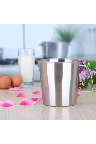 Geeroyoo Paslanmaz Çelik Çok Amaçlı Süt Köpürtme Ve Ölçüm Kabı - 1000ml Diğer