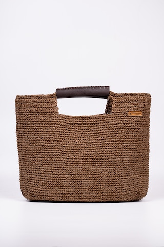 Fabric Craft Bag El Çantası Kağıt İp Örgü Acı Kahverengi