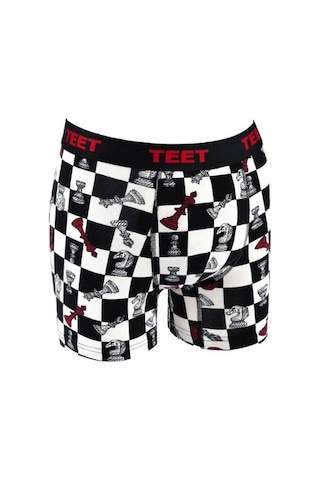 Teet 3'lü Erkek Boxer Seti Hediyelik Şık Ve Rahat Desenli İç Gi Kırmızı