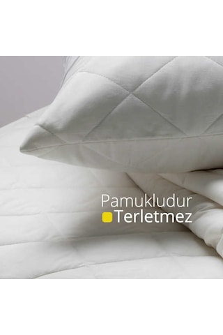 4'Lı Kapitoneli Yastık Koruyucu %100 Pamuk Fermuarlı Kapitone