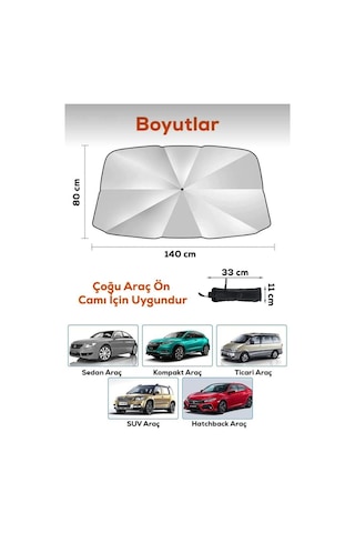 Carmind Şemsiye Araç Ön Cam Güneşliği
