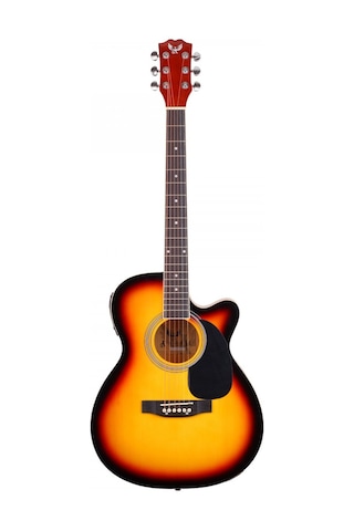 Angel Afg100ce-sb Elektro Akustik Gitar - Sunburst Başlangıç/orta - Cutaway Kesik Kasa Tasarımı, Dahili Ekolayzer Ve Preamp Sistemi, Ihlamur Ağacı Gövde Ölçüler: 41 İnç Standart Kasa