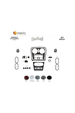 Meriç Renault Clio Symbol Ön Torpido Kaplama 21 Parça 2012-2019 (530157894)