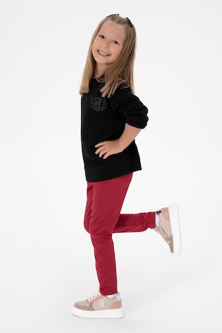 U.S. Polo Assn. Kız Çocuk Siyah Simli Baskı Detaylı Bisiklet Yaka Basic Sweatshirt 50314289-VR046