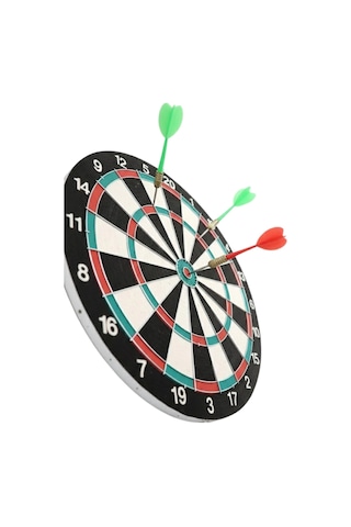 17 İnç Dart Tahtası Sağlam Ahşap Gövde Ve Metal İğneli Dart Okları