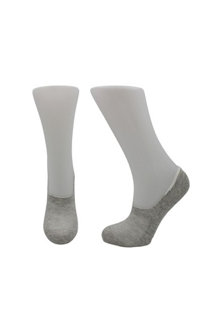 Kadın Babet Çok Renkli Çorap Pamuklu Görünmez Kaydırmaz Topuk Silikonlu 6'lı Paket Pirinç Örgü Çok Renkli