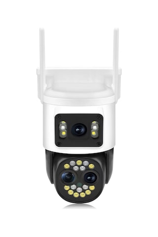 3 Lensli 12mp Wifi Ip Kamera Çift Zoom Tam Renkli Gece Görüşlü İki Yönlü Sesli Dış Mekan Kamera