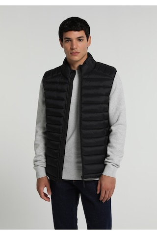 Colin's Colins Slim Fit Dik Yaka Fermuarlı Astarlı Erkek Siyah Yelek Cl1082936 Q1.v1 Blk