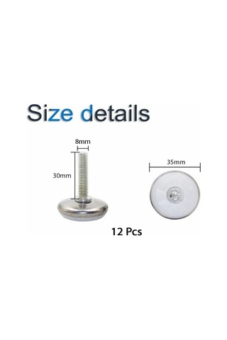 Mufunye 12 Paket M8 25mm Ayarlanabilir Mobilya Şimleri Dişli Şaft T-somunlu Masa Ve Sandalyeler İçin Beyaz Tabanlı