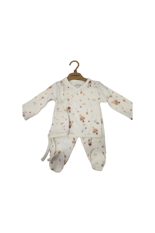 Ciccim Baby 3lü Takım Balonlu Fil Desenli Naturel-11108 Ekru