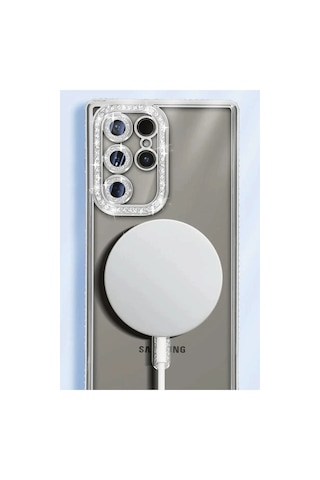Samsung Uyumlu Galaxy S25 Ultra Kılıf Joke Simli Magneticsafe Kılıf - Pembe Qkz Vk5 Kulaklık