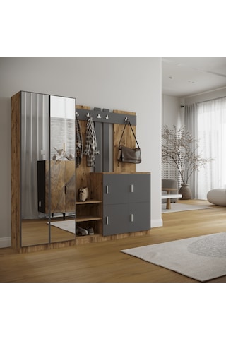 Robinhome Robin Home Nova Vestiyer Portmanto Ayakkabılık Çam-Gri