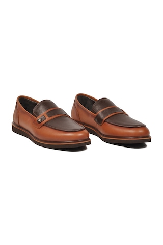 Voyager Erkek Taba Rahat Tabanlı Şık Hakiki Deri Casual Ayakkabı Loafer 5769 M