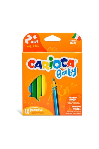 Carioca Jumbo Bebek Üçgen Kuru Boya Kalemi, 10'lu 124-Pembe